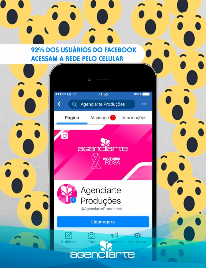 92% dos usuários do facebook acessam a rede pelo celular